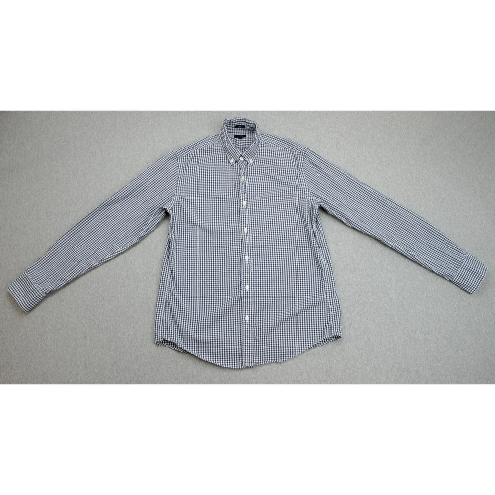 J Crew Shirt Mens‎ Medium 100% Cotton Gingham Slim Button Down